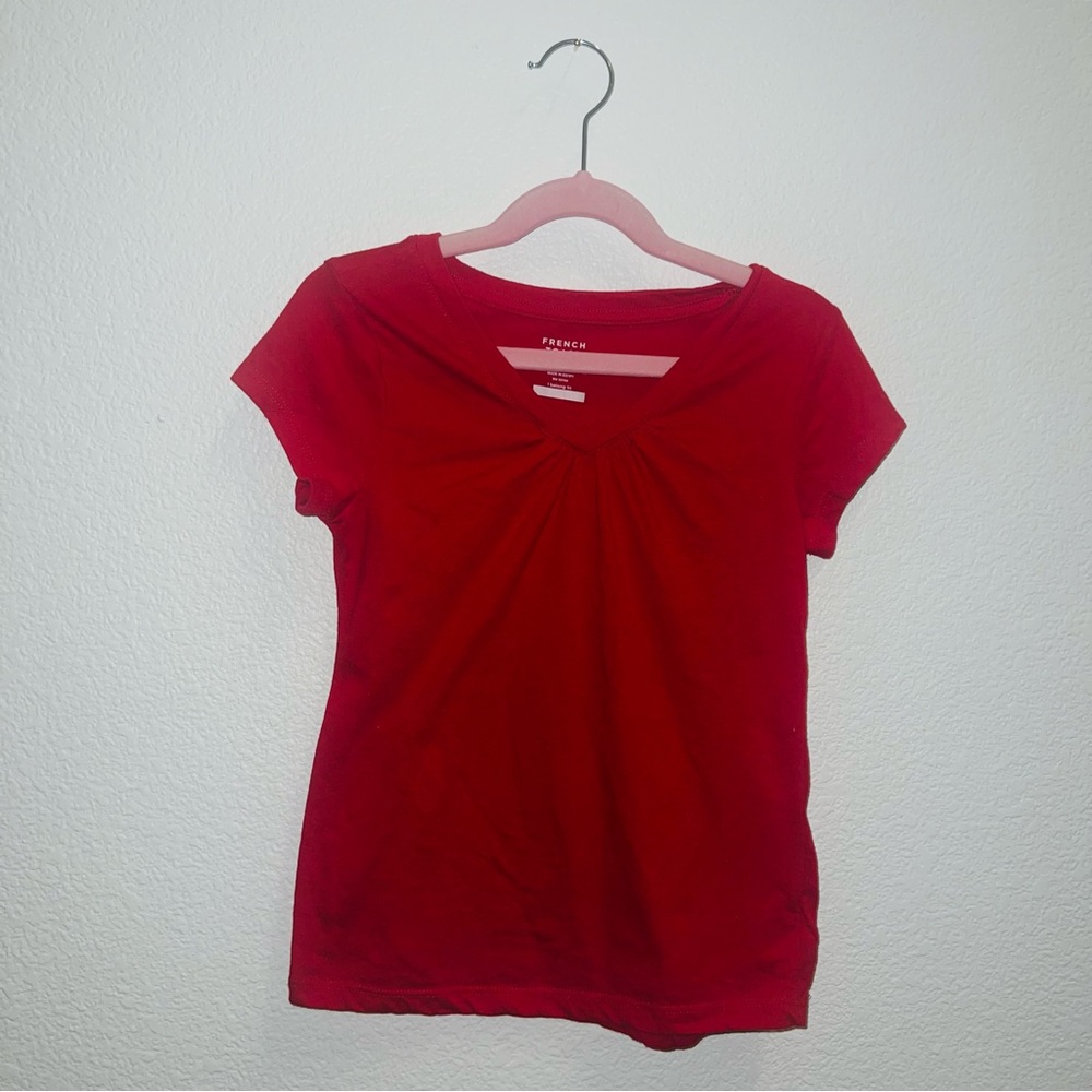 Girls Red Size Medium 7-8 French Toast Short Sleeve School Uniform Shirt
